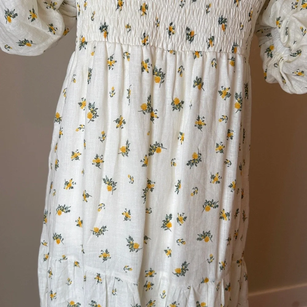 Faithfull the Brand Cream Floral Maxi Dress USA size 4. Like new. - Picture 6 of 8